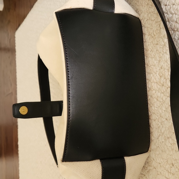 J Crew canvas and black leather bucket bag - Picture 8 of 9